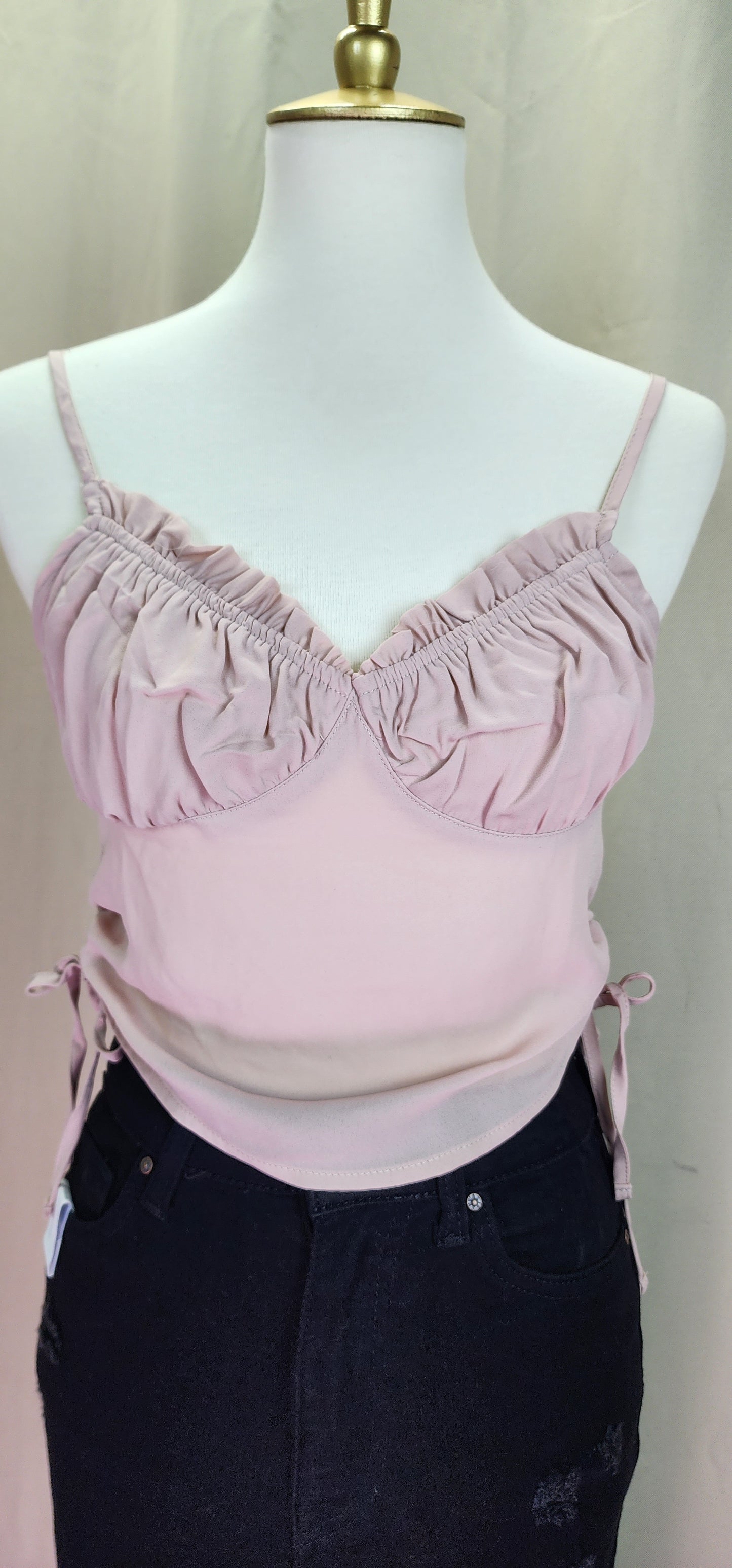 Woman Ribbon Woven Cami Top