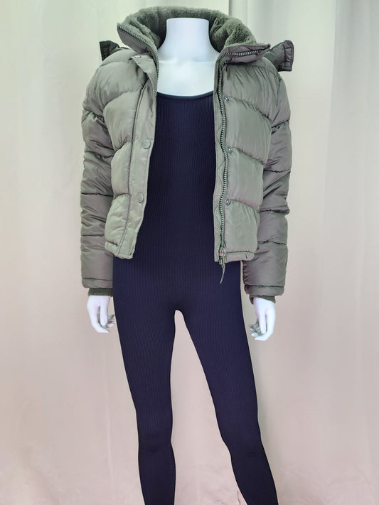 Olive Green Puffer Jacket